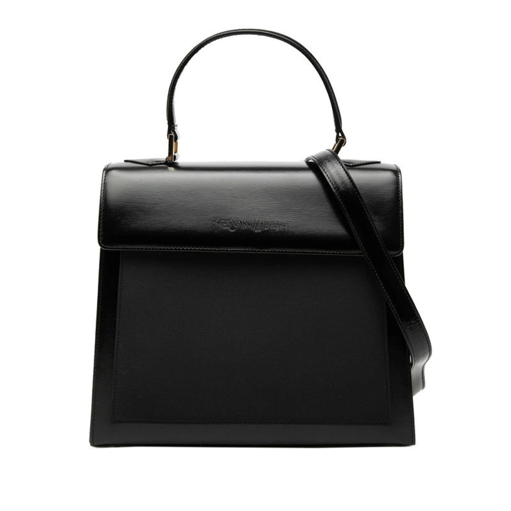 Saint Laurent 2way Shoulder Bag Black Gold Leather
